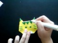 יצירת פרצוף חתול מאוריגמי